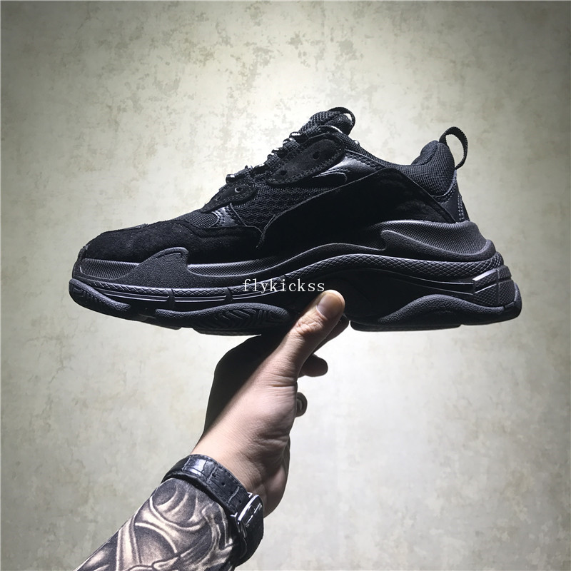 Balenciaga 2017 Fall Winter Triple-S Sneakers All Black